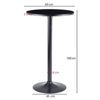 FineBuy Bartisch Schwarz Stehtisch Ø 60 cm Metall / Holz Bistrotisch Rund Tisch – Ansicht 3