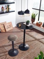 FineBuy Bartisch Schwarz Stehtisch Ø 60 cm Metall / Holz Bistrotisch Rund Tisch – Ansicht 4