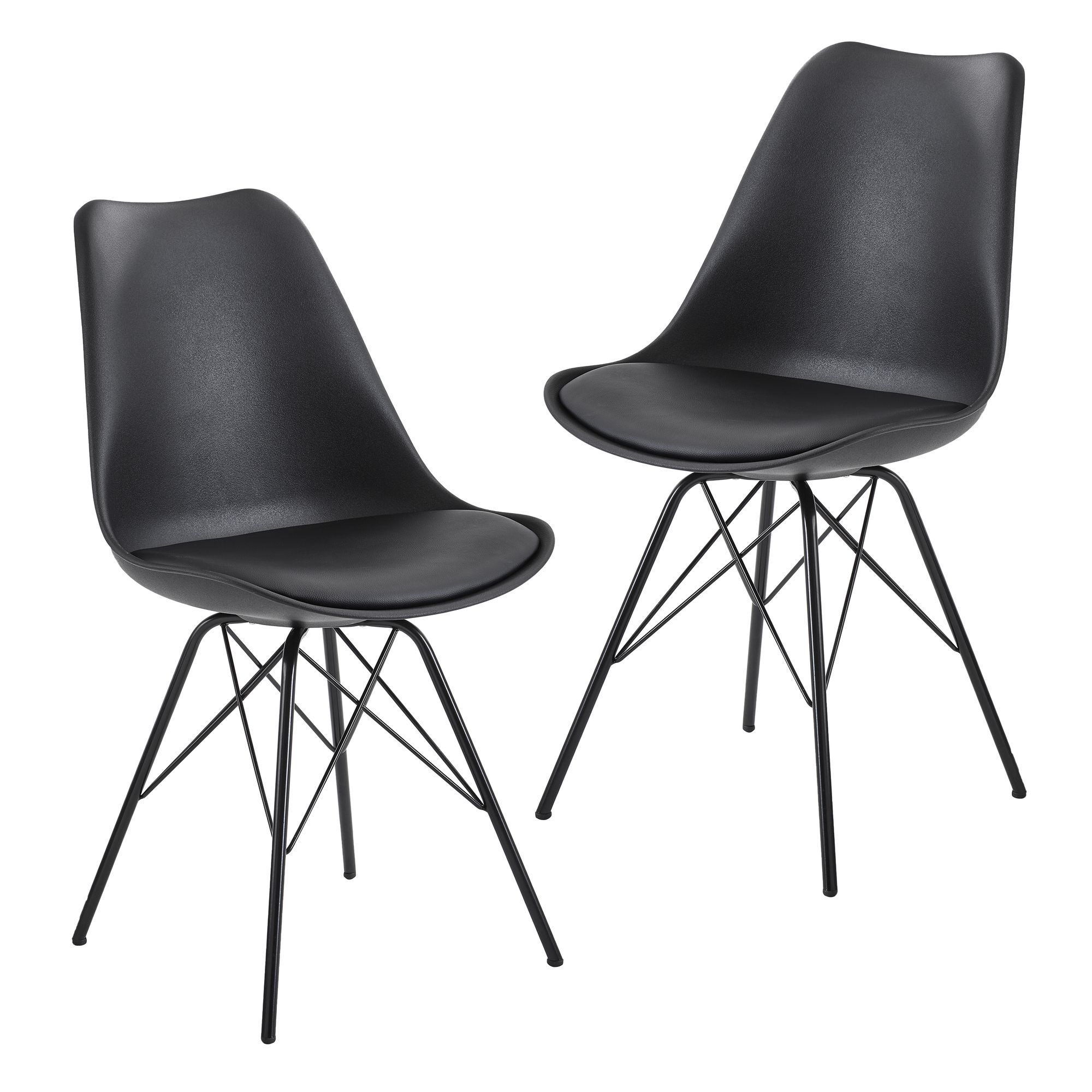 FineBuy 2er Set Esszimmerstuhl Küchenstuhl Kunstleder Design Polsterstuhl Stuhl – Ansicht 6