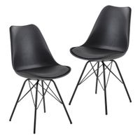 FineBuy 2er Set Esszimmerstuhl Küchenstuhl Kunstleder Design Polsterstuhl Stuhl – Ansicht 6