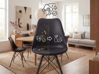 FineBuy 2er Set Esszimmerstuhl Küchenstuhl Kunstleder Design Polsterstuhl Stuhl – Ansicht 5