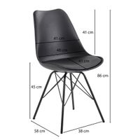 FineBuy 2er Set Esszimmerstuhl Küchenstuhl Kunstleder Design Polsterstuhl Stuhl – Ansicht 3