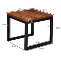 FineBuy Beistelltisch 45x40x45 cm Massivholz Wohnzimmertisch Tisch Wohnzimmer – Ansicht 3
