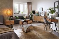 Couchtisch Massivholz 95cm Wohnzimmertisch rechteckig Schublade Industrial – Ansicht 8