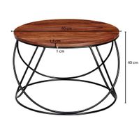 FineBuy Couchtisch Massivholz 60 cm Wohnzimmertisch Sofatisch Rund Tisch Holz – Ansicht 3
