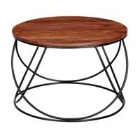 FineBuy Couchtisch Massivholz 60 cm Wohnzimmertisch Sofatisch Rund Tisch Holz – Ansicht 6
