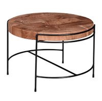 FineBuy Couchtisch Akazie Massivholz rund 62 cm Wohnzimmertisch Baumscheibe – Ansicht 6