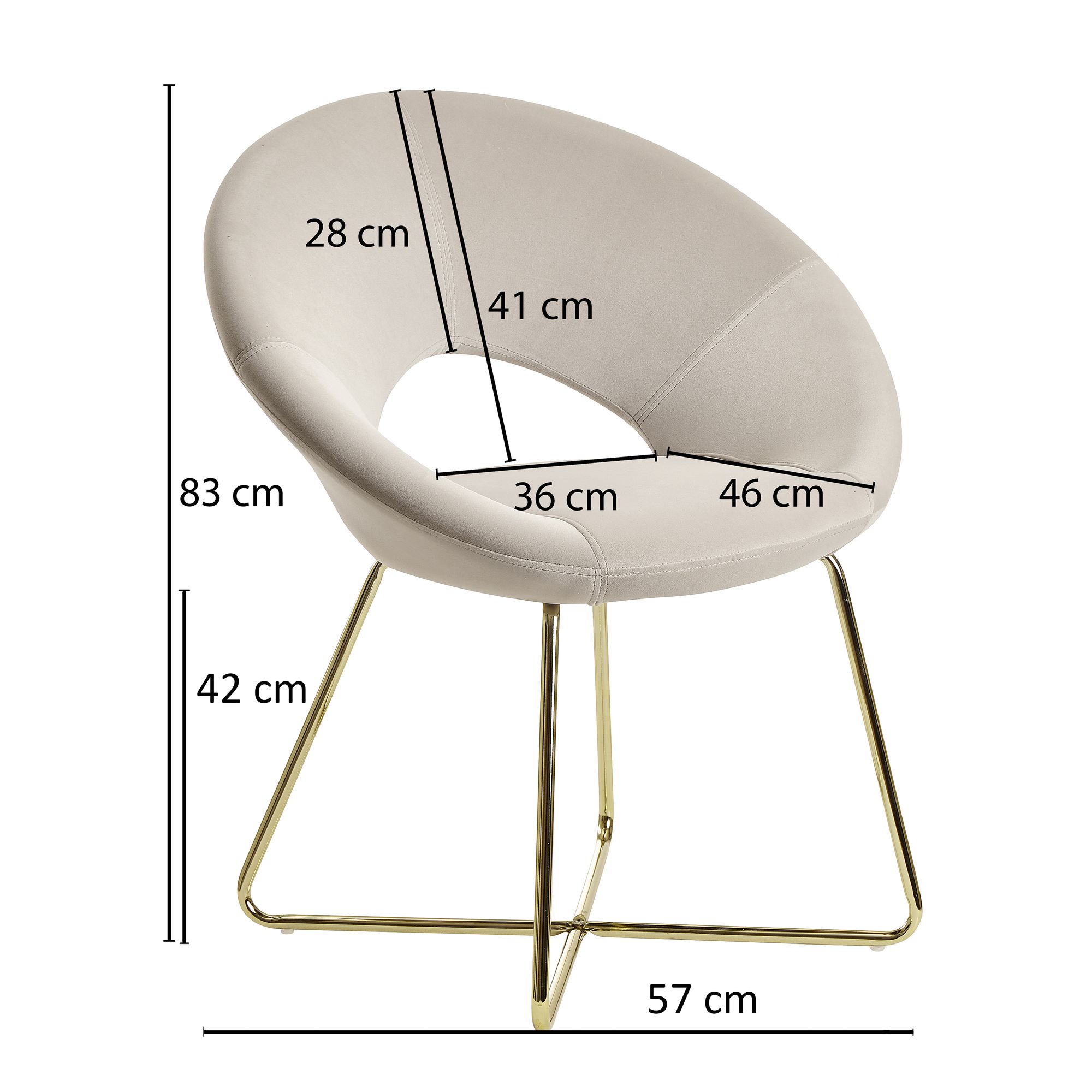FineBuy Esszimmerstuhl Samt / Metall Küchenstuhl Polsterstuhl Stuhl Esszimmer – Ansicht 3