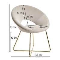 FineBuy Esszimmerstuhl Samt / Metall Küchenstuhl Polsterstuhl Stuhl Esszimmer – Ansicht 3