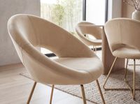 FineBuy Esszimmerstuhl Samt / Metall Küchenstuhl Polsterstuhl Stuhl Esszimmer – Ansicht 5