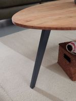 FineBuy Couchtisch Akazie Massivholz oval 110 cm · Wohnzimmertisch in Nierenform – Ansicht 4