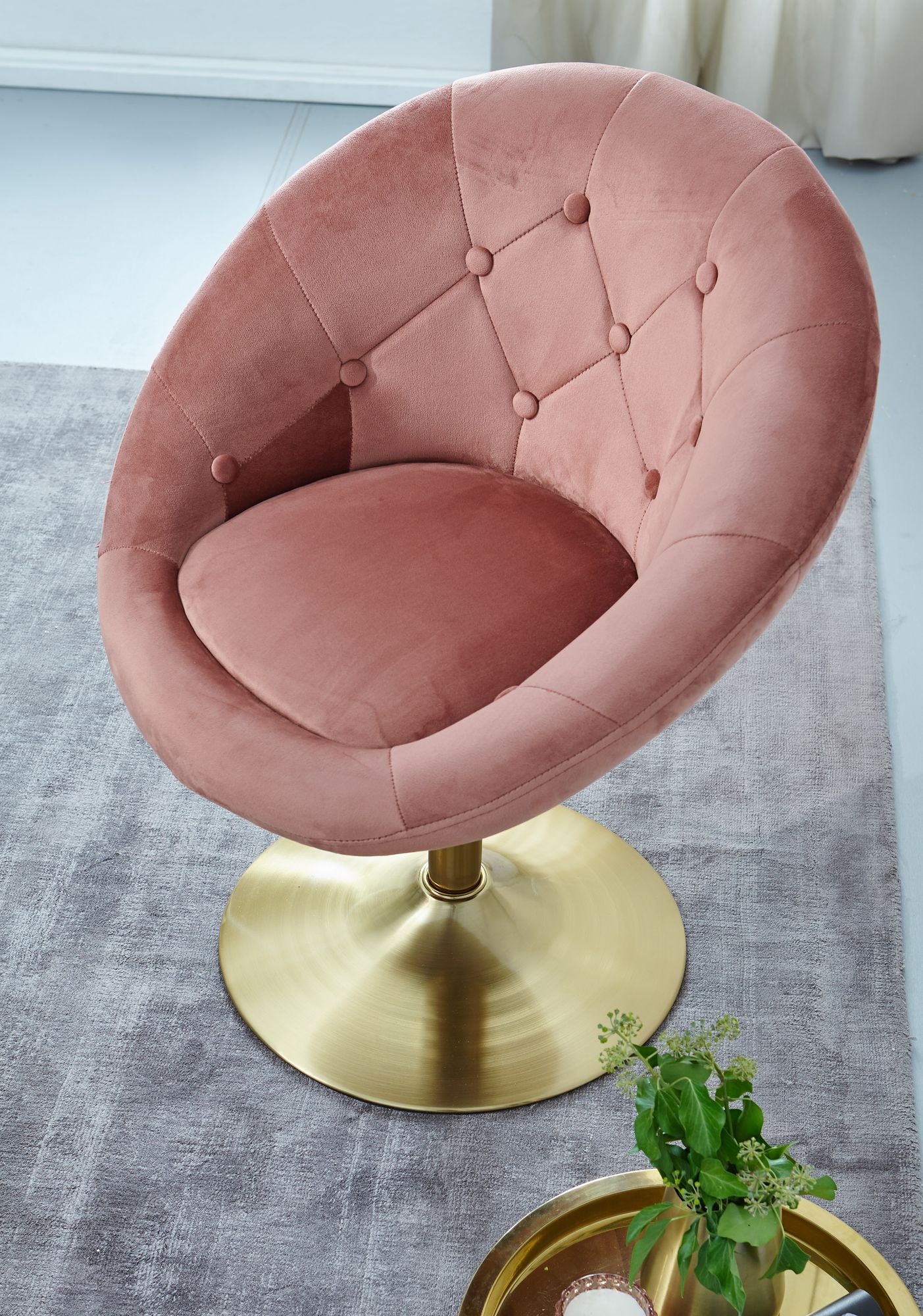FineBuy Loungesessel Drehstuhl Clubsessel Samt Cocktailsessel Barsessel Sessel – Ansicht 5