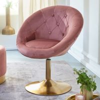 FineBuy Loungesessel Drehstuhl Clubsessel Samt Cocktailsessel Barsessel Sessel – Ansicht 1