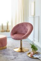 FineBuy Loungesessel Drehstuhl Clubsessel Samt Cocktailsessel Barsessel Sessel – Ansicht 2