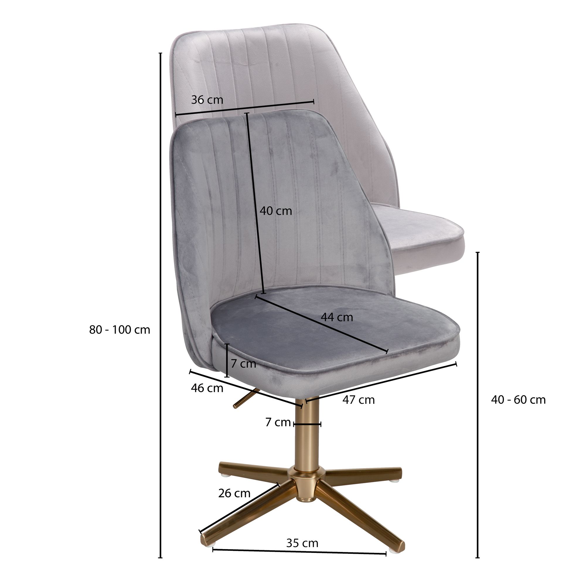 FineBuy Drehstuhl Samt Schreibtischstuhl Drehbar Modern Schalenstuhl Home Office – Ansicht 3
