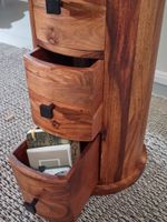Massivholz Kommode mit Schubladen aus Sheesham Holz Schubladenkommode rund – Ansicht 5