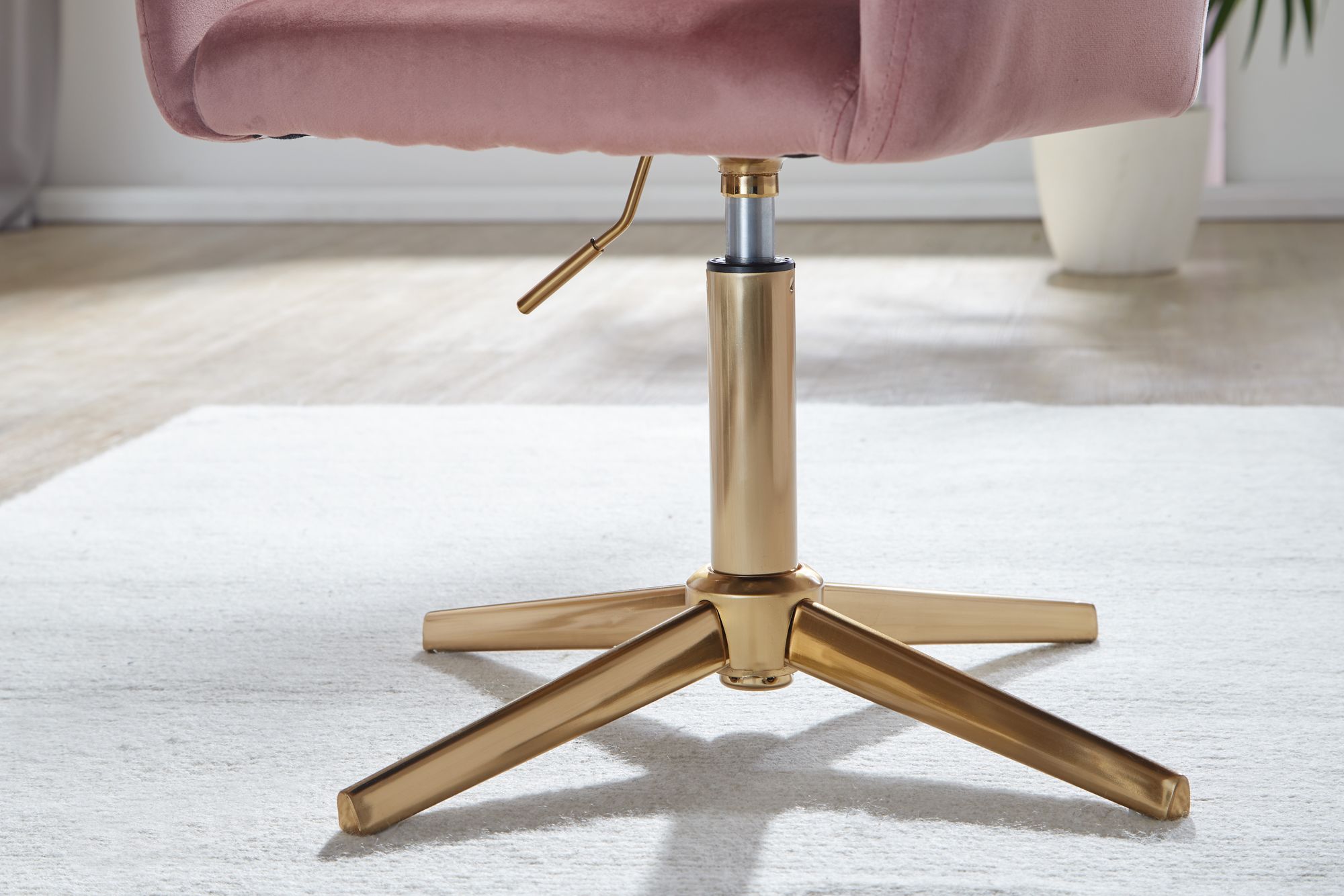 FineBuy Drehstuhl Samt Schreibtischstuhl Schalenstuhl Home Office Drehbar Modern – Ansicht 5