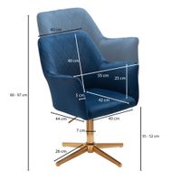 FineBuy Drehstuhl Samt Schreibtischstuhl Schalenstuhl Home Office Drehbar Modern – Ansicht 3