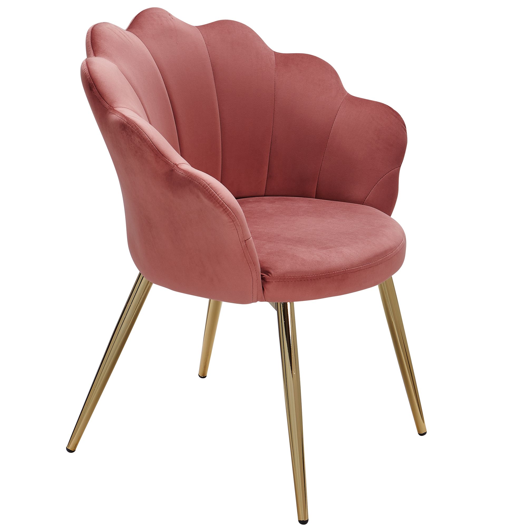 FineBuy Esszimmerstuhl Tulpe Samt / Metall Gepolstert Küchenstuhl Schalenstuhl – Ansicht 6