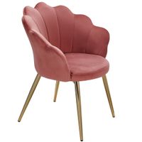 FineBuy Esszimmerstuhl Tulpe Samt / Metall Gepolstert Küchenstuhl Schalenstuhl – Ansicht 6