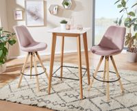 FineBuy Stehtisch 60x110x60cm Weiß Bartisch Skandinavisch Eiche Tisch Partytisch – Ansicht 2