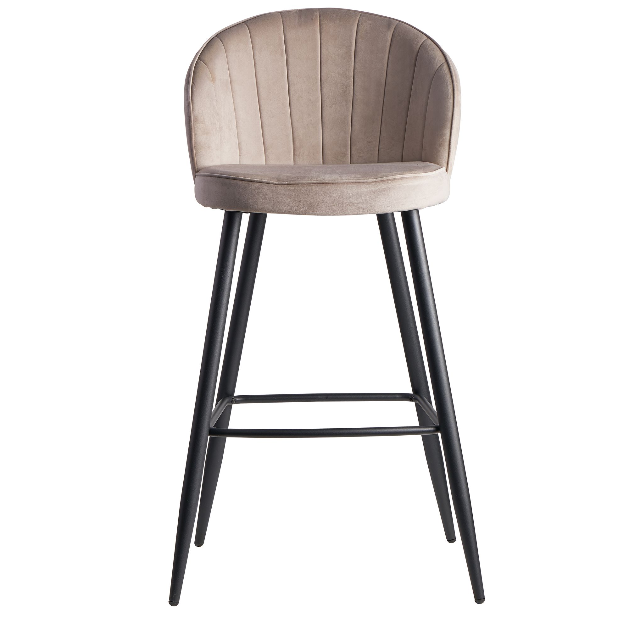 FineBuy Barhocker Samt Barstuhl Design Tresenhocker mit Lehne Stoff Hocker 110kg – Ansicht 1