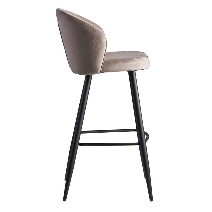 FineBuy Barhocker Samt Barstuhl Design Tresenhocker mit Lehne Stoff Hocker 110kg – Maßzeichnung
