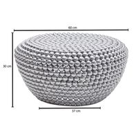 WOHNLING Couchtisch Metall 60x60x30 Wohnzimmertisch Sofatisch Rund Tisch Silber – Ansicht 3