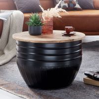FineBuy Couchtisch Holz Rund Sofatisch Ø 60 cm Tisch Stauraum Wohnzimmertisch – Ansicht 1