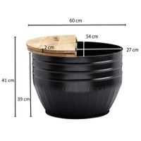 FineBuy Couchtisch Holz Rund Sofatisch Ø 60 cm Tisch Stauraum Wohnzimmertisch – Ansicht 3