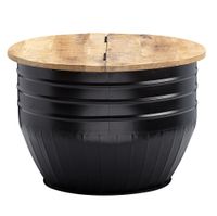 FineBuy Couchtisch Holz Rund Sofatisch Ø 60 cm Tisch Stauraum Wohnzimmertisch – Ansicht 6