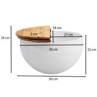 FineBuy Couchtisch Massivholz Ø 60cm Wohnzimmertisch Rund Sofatisch Tisch Modern – Ansicht 3