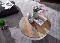 FineBuy Couchtisch Massivholz Ø 60cm Wohnzimmertisch Rund Sofatisch Tisch Modern – Ansicht 4