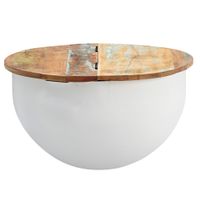 FineBuy Couchtisch Massivholz Ø 60cm Wohnzimmertisch Rund Sofatisch Tisch Modern – Ansicht 6