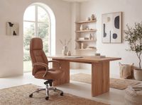 FineBuy Bürostuhl Chefsessel Echtleder Ergonomisch XXL Drehstuhl 120 kg Stuhl – Ansicht 2