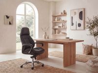 FineBuy Bürostuhl Chefsessel Echtleder Ergonomisch XXL Drehstuhl 120 kg Stuhl – Ansicht 2
