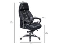 FineBuy Bürostuhl Chefsessel Echtleder Ergonomisch XXL Drehstuhl 120 kg Stuhl – Ansicht 3