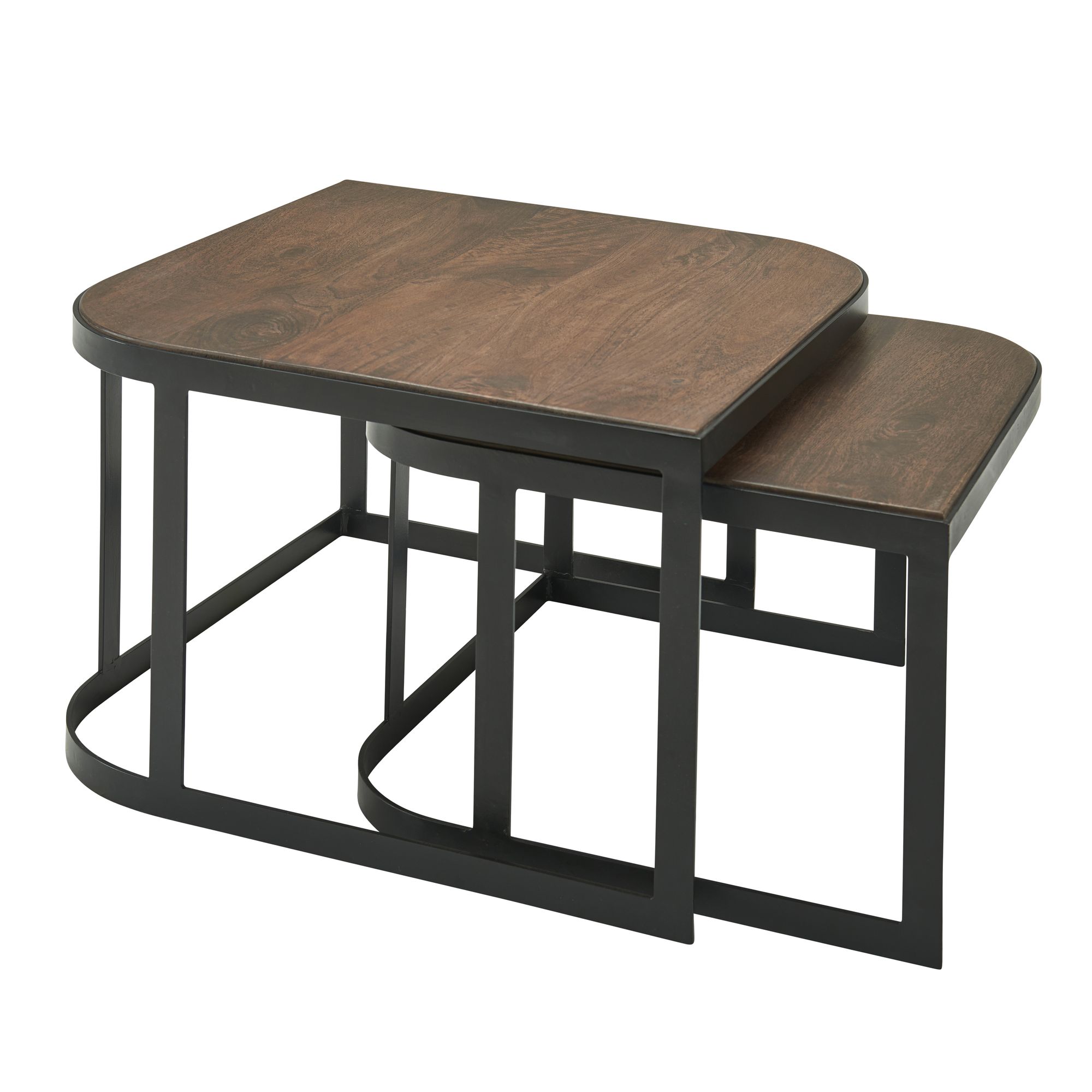 FineBuy Couchtisch Massivholz Wohnzimmertisch 2er Set Beistelltisch Satztisch – Ansicht 6