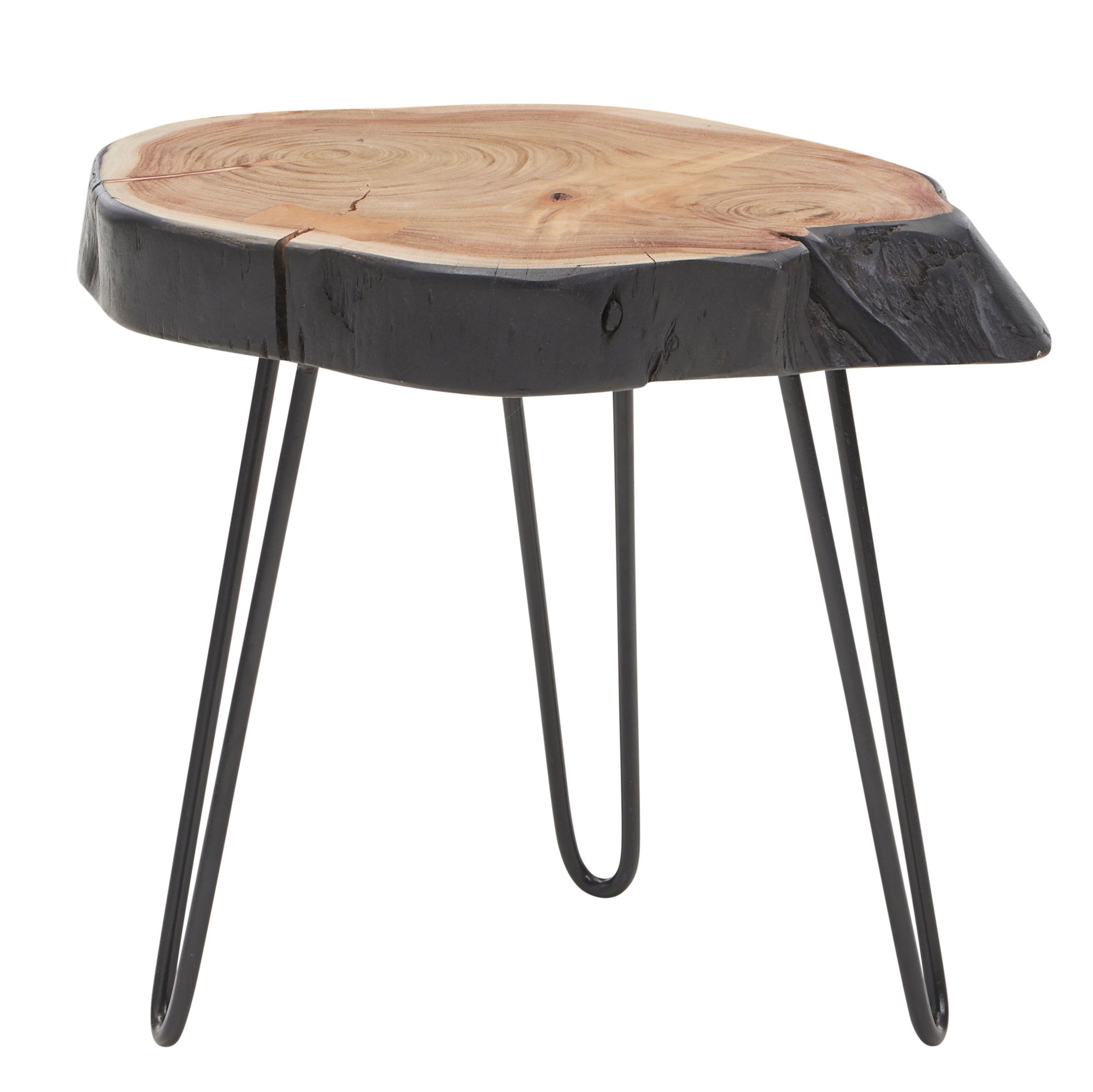 FineBuy Beistelltisch Holz Wohnzimmertisch Massiv Baumkante Wohnzimmer Tisch – Ansicht 6