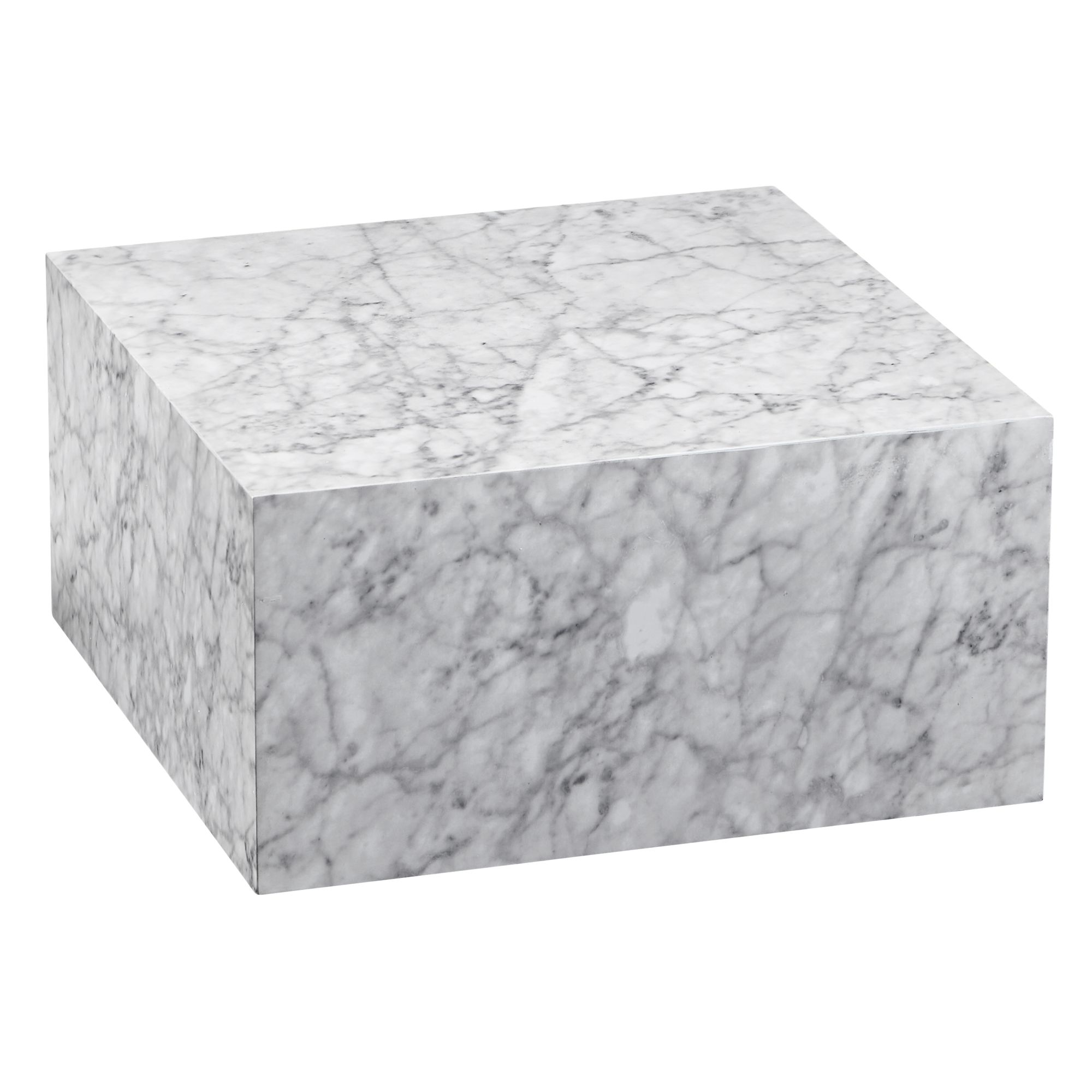 FineBuy Couchtisch MONOBLOC Weiß Marmor Optik 60 cm Wohnzimmertisch Sofatisch – Ansicht 6