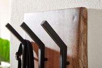 FineBuy Wandgarderobe Holz Metall 100 cm Garderobe Flur Hakenleiste Massivholz – Ansicht 4