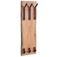 FineBuy Wandgarderobe Holz Metall 100 cm Garderobe Flur Hakenleiste Massivholz – Ansicht 6