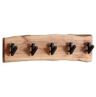 FineBuy Wandgarderobe Holz Metall Garderobe Flur Hakenleiste Massivholz Paneel – Ansicht 6