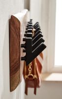 FineBuy Wandgarderobe Holz Metall Garderobe Flur Hakenleiste Massivholz Paneel – Ansicht 4