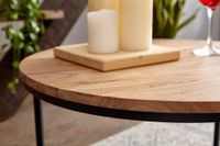 FineBuy Design Couchtisch Akazie Massivholz rund 60 cm Kleiner Wohnzimmertisch – Ansicht 4