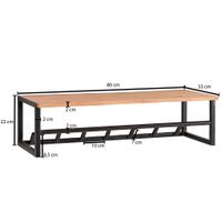 FineBuy Wandgarderobe Holz Metall 80 cm Garderobe mit Ablage Flur Hakenleiste – Ansicht 3