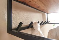 FineBuy Wandgarderobe Holz Metall 80 cm Garderobe mit Ablage Flur Hakenleiste – Ansicht 4