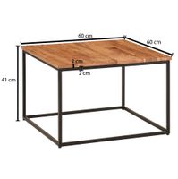 FineBuy Couchtisch quadratisch 60x60cm Akazie Massivholz Design Wohnzimmertisch – Ansicht 3
