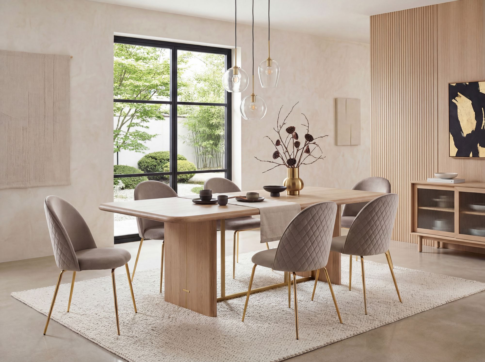 Esszimmerstuhl FineBuy Küchenstuhl 2er Set Samt Goldene Beine Schalenstuhl Stuhl – Ansicht 2