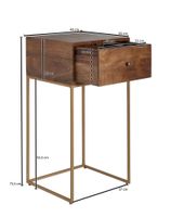 Nachttisch Massivholz Schublade Nachtkonsole Boxspringbett Nachtkommode Stauraum – Ansicht 3
